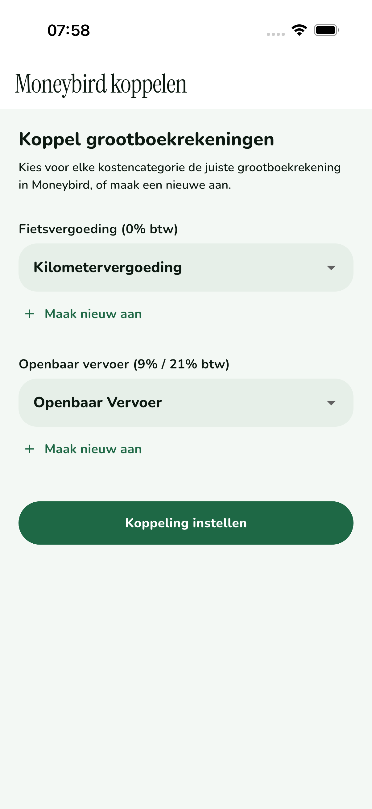 Trajekt onboarding scherm uit de raw screenshots